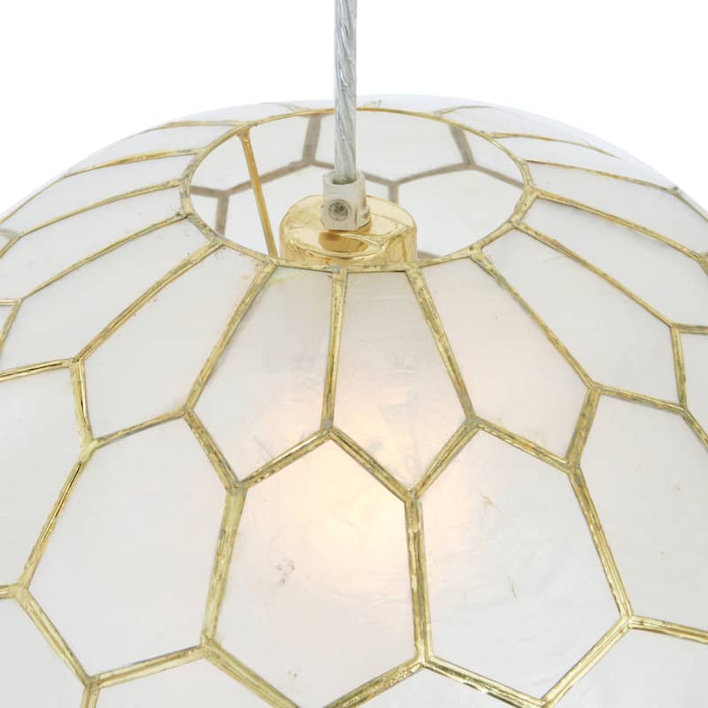 Capiz Honeycomb Globe Pendant Light