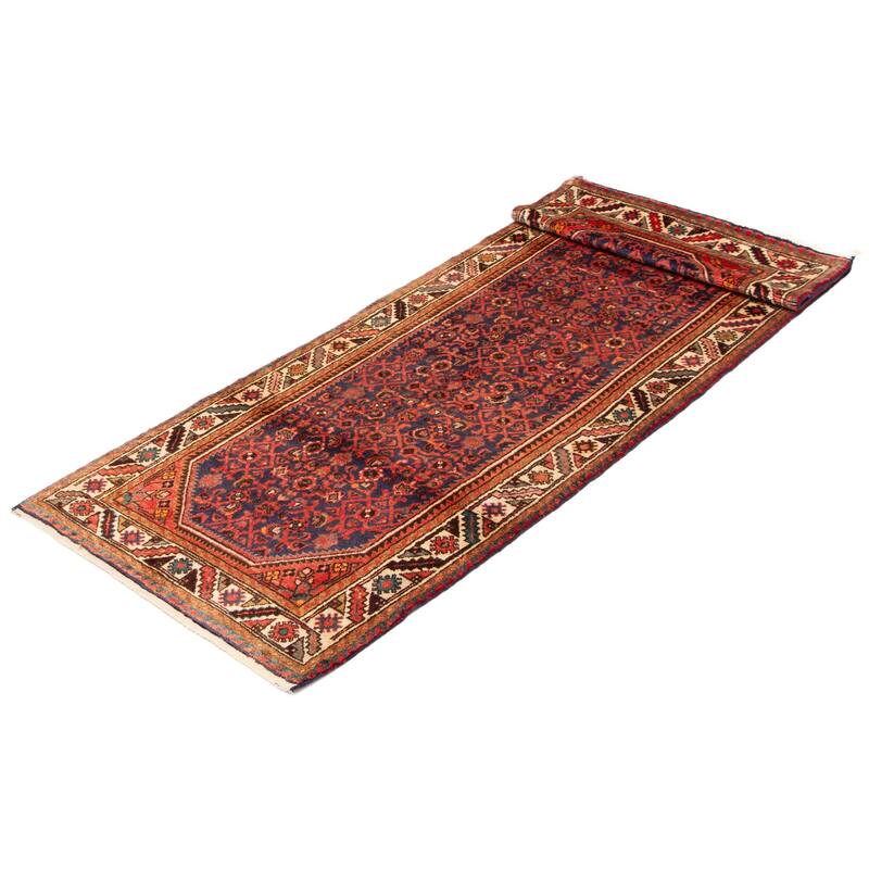 ECARPETGALLERY Hand-knotted Andelz Navy Wool Rug - 3'7 x 11'0