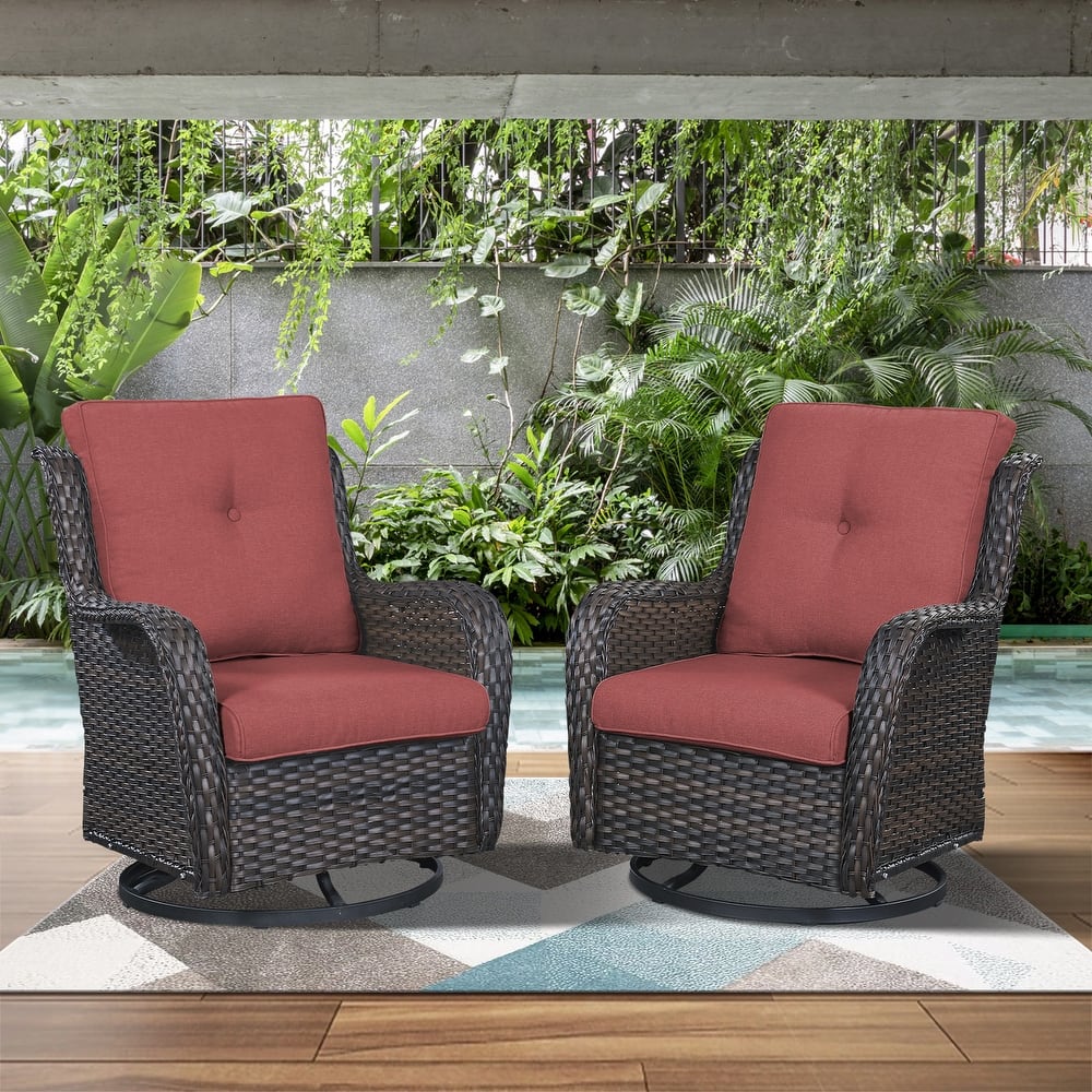 Gymojoy Patio Swivel Chair Rocking Chair Set