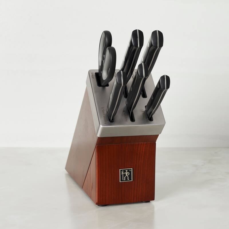 HENCKELS Dynamic Self-Sharpening Knife Block Set - Brown