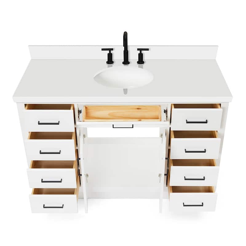 Ariel T055SWQOVO Hepburn 55" Free Standing Single Basin Vanity Set