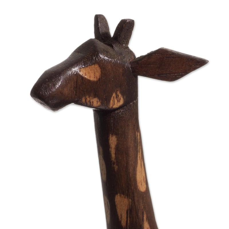 Novica Handmade Charming Giraffe Wood Sculpture