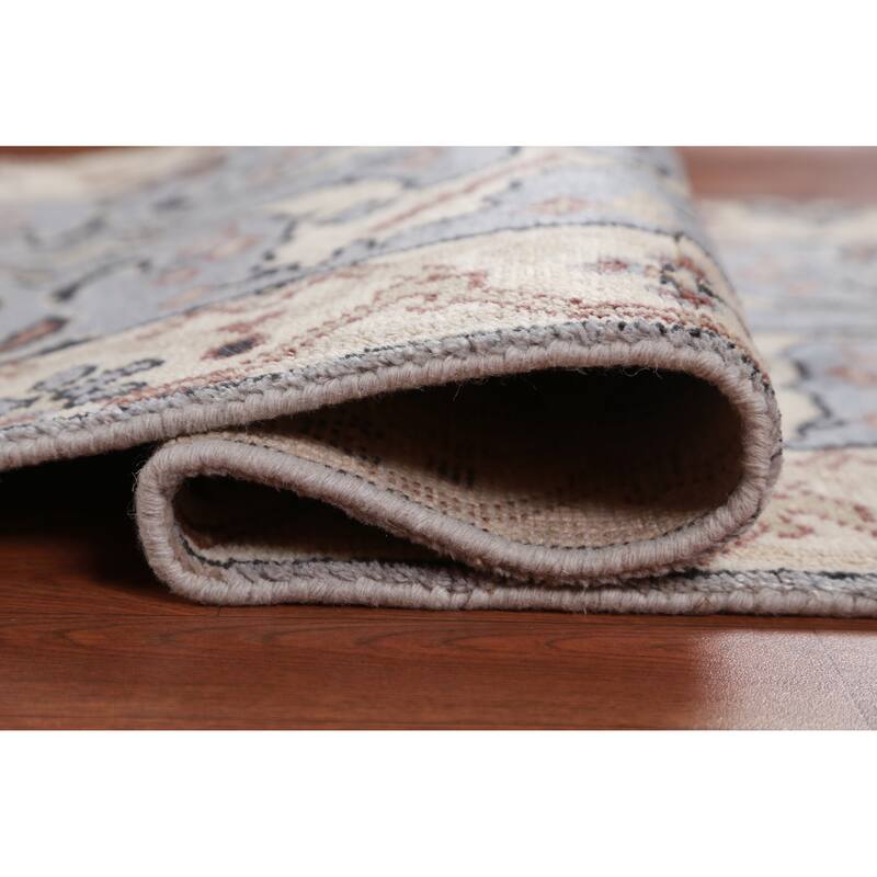 Blue Oushak Oriental Runner Rug Handmade Floral Wool Carpet - 2'7"x 8'0"