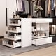 preview thumbnail 4 of 20, HOMELAVY Glass-Top Closet Organizer White Dressing Island Ample Storage Dresser Cabinets