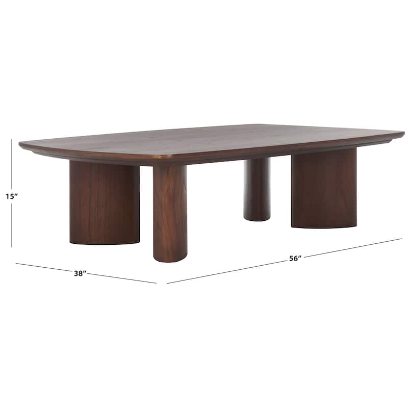 SAFAVIEH Couture Barnard Rectangle Wood Coffee Table - 56"W x 38"D x 15"H