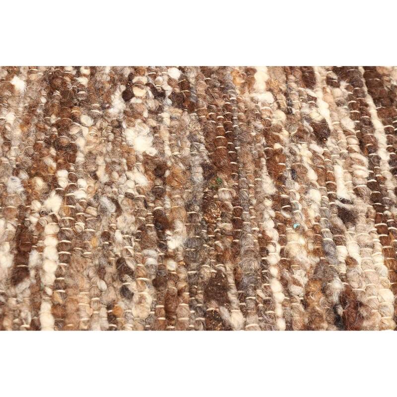 ECARPETGALLERY Braid weave Sienna Brown Wool Rug - 5'5 x 8'0