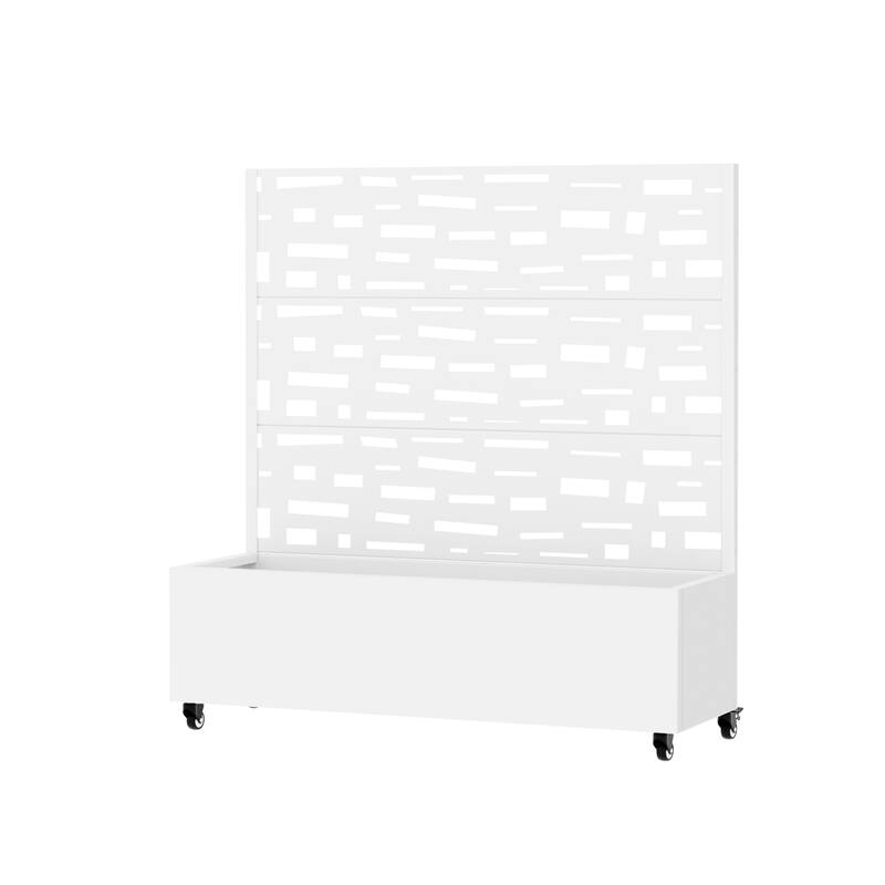 Raised Garden Bed Planter with Trellis Movable Planter Box with Lockable Wheels