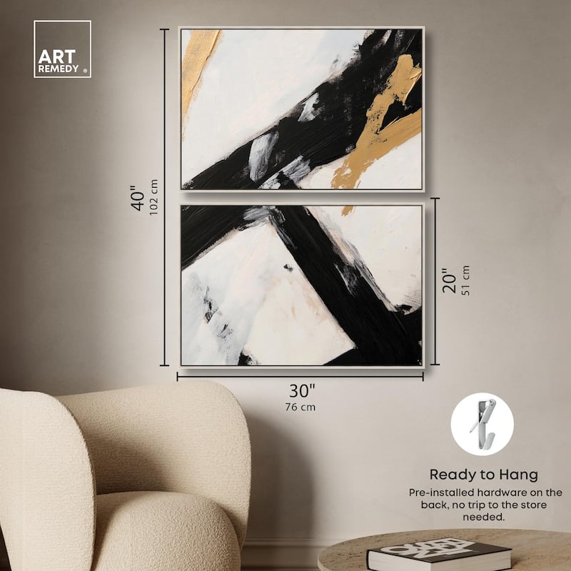 Weight of Black I Canvas Set of 2 by Art Remedy