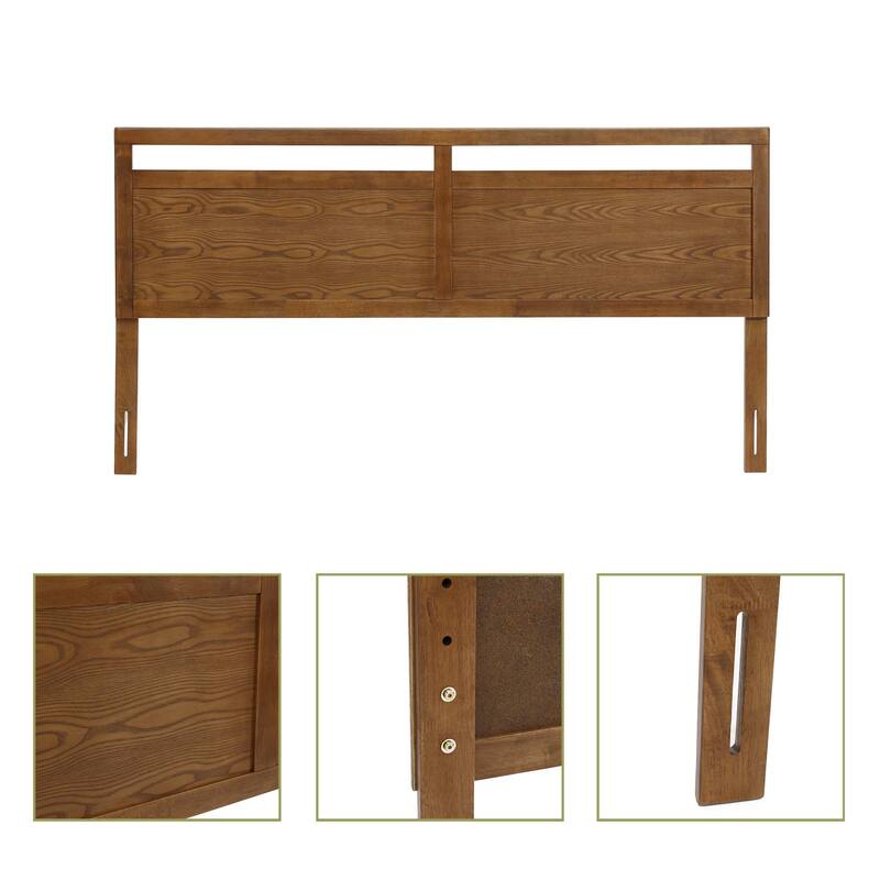 Farmhouse Double Panel Wood Headboard, King or Queen