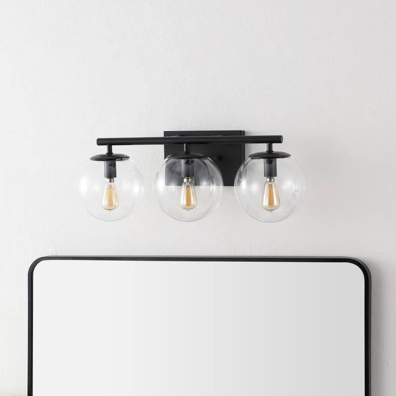 SAFAVIEH Lighting Tallina 3-Light 20-inch Glass Orb Wall Sconce (LED Bulbs Included) - 7.5 In. W x 20 In. D x 7.8 In. H