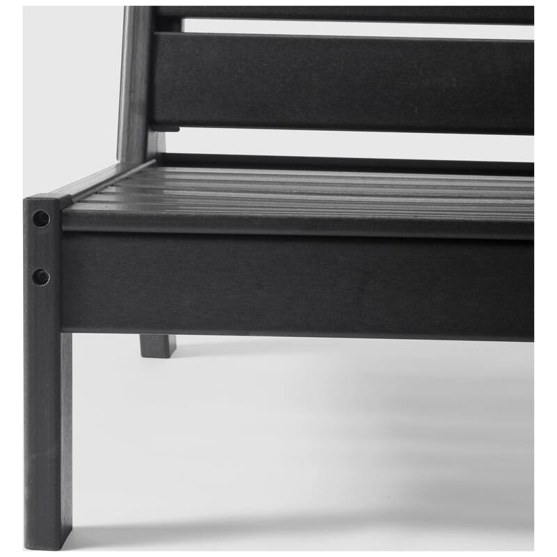 Birchwood All Weather HDPE Outdoor Patio Deep Seating Black Armless Chair With Cushions (1-Piece)