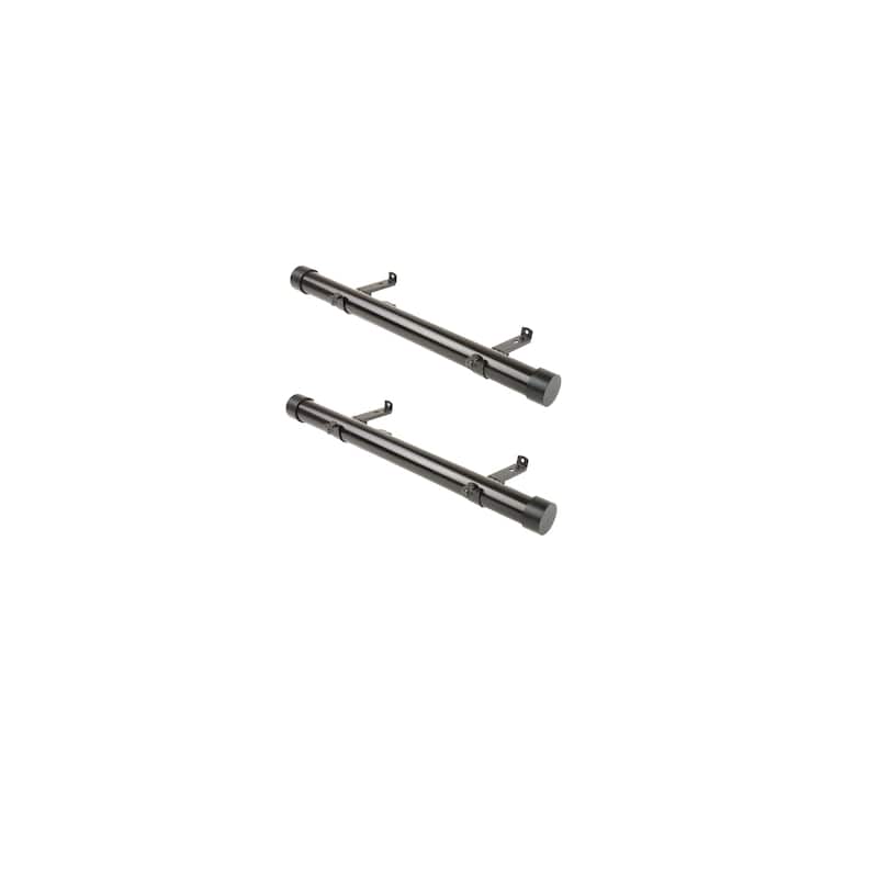 Timeless Black Curtain Rods - 12 Inch Set of 2 - Single Rods for Windows - Durable Steel Design - M