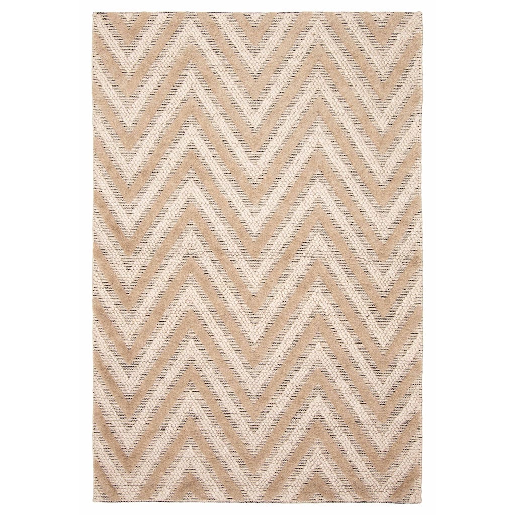 ECARPETGALLERY Braid weave Sienna Brown Wool Rug - 5'0 x 7'7