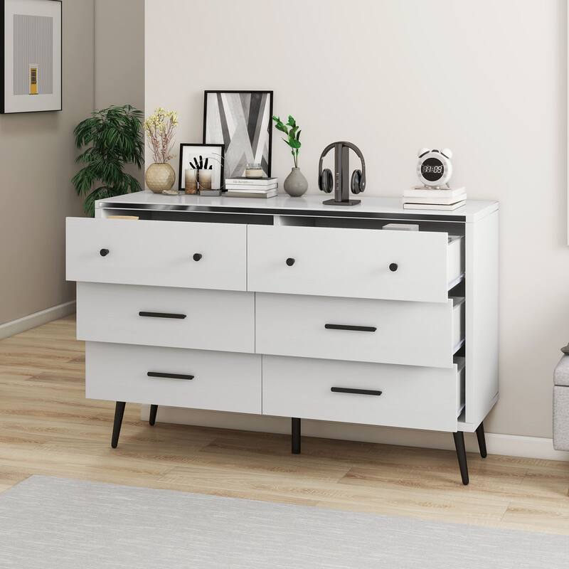 Moasis 47" W 6 Drawers Double Dresser for Bedroom, Chests of drawers