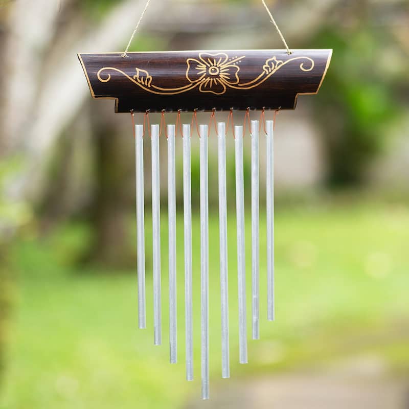 Novica Handmade Old Soul Bamboo Wind Chime