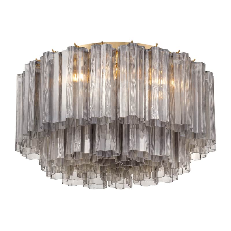 Crystorama Lighting Group ADD-321-SM Addis 7 Light 23" Wide Flush - Aged Brass
