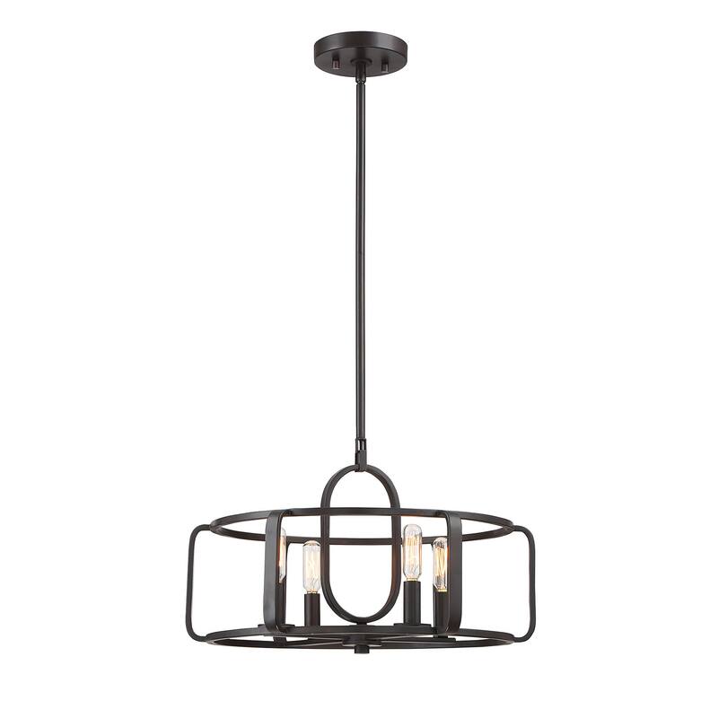 Santina 4-Light Convertible Semi-Flush or Pendant in English Bronze