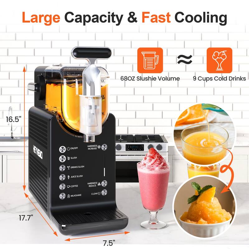 Single-Tank Slushie Maker with Rapid Chill, Self-Cleaning, 5 Drink Modes
