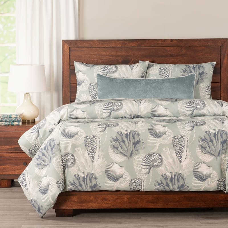 Siscovers Amelia Island Seashell Print Duvet Set - King - 5 Piece