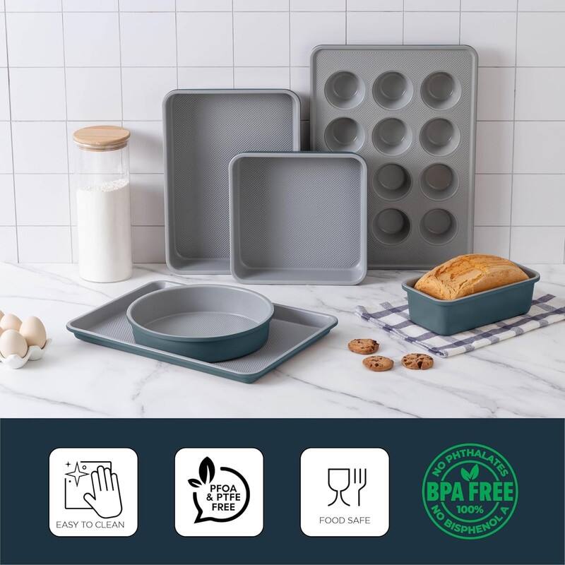 Country Kitchen Nonstick Heavy Duty Stackable Bakeware Set - Durable, Easy Release Baking Set, 6 Pcs