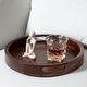 preview thumbnail 42 of 68, KINWELL Round Black Walnut Wood Serving Tray Ottoman Tray with Handles