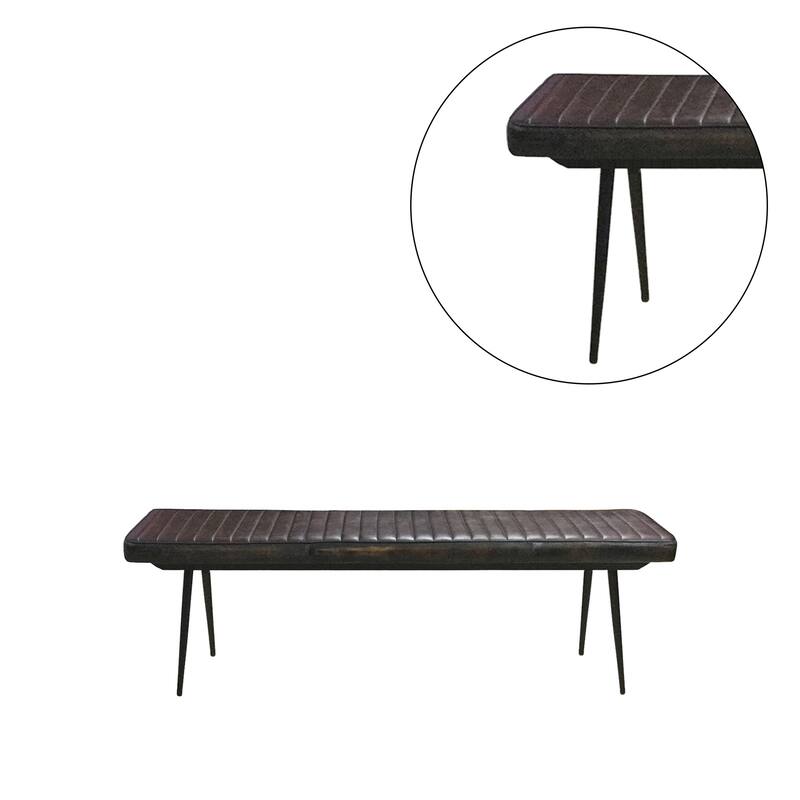 PU Dining Bench with Metal Legs