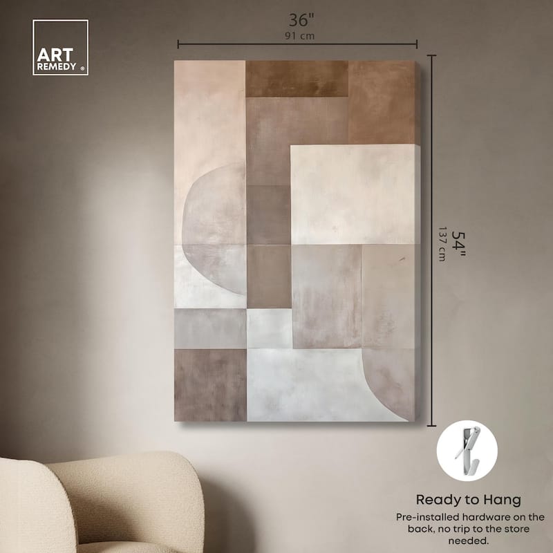 Neutral Tone Blocks II Canvas by Art Remedy, Gallery Wrapped