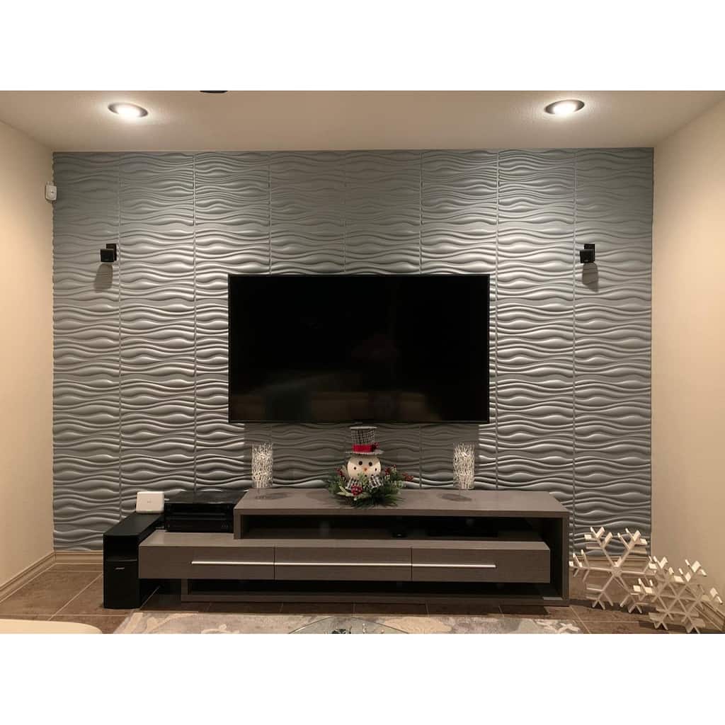 Art3d PVC Wave Board Textured 3D Wall Panels,19.7" x 19.7" (12 Pack)