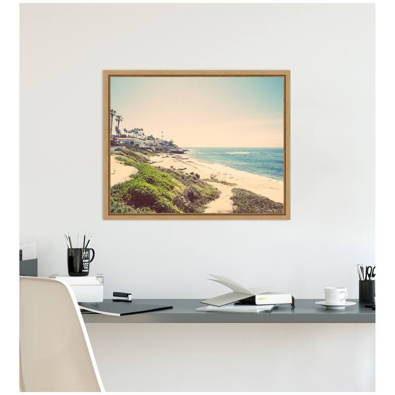 Kate and Laurel Sylvie Vintage Coastal Seaside Beach Framed Canvas by Saint and Sailor Studios