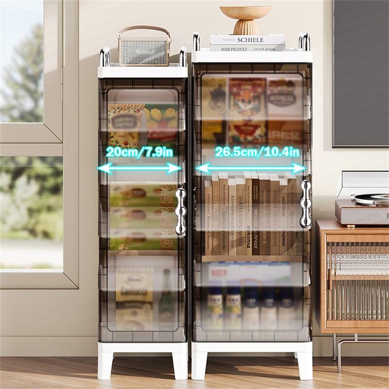 Small Narrow Bathroom Storage Cabinet White Plastic Corner Organizer with Adjustable Shelves