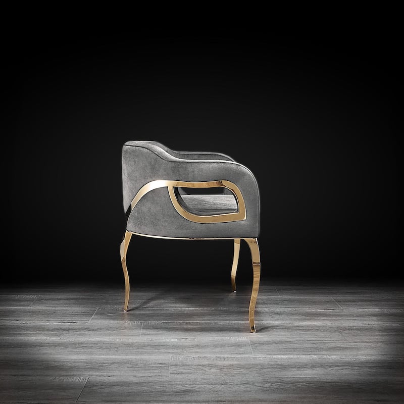 Caprice Titanium Gold Stainless Steel Dining Chair
