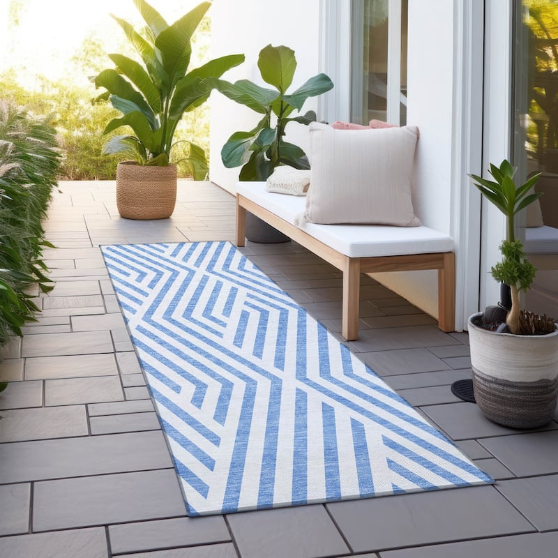 Cane Abstract Shapes Weather Resistant Versatile Elegance Outdoor Rug
