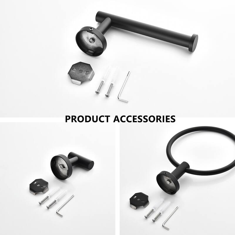 3-Piece Bathroom Hardware Set Bathroom Hardware Accessories Sets SUS304 Stainless Steel Bath Shower Set - N/A
