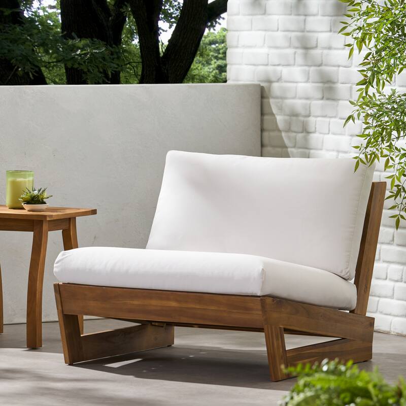 Sherwood Acacia Wood Outdoor Club Chair with Cushions by Christopher Knight Home