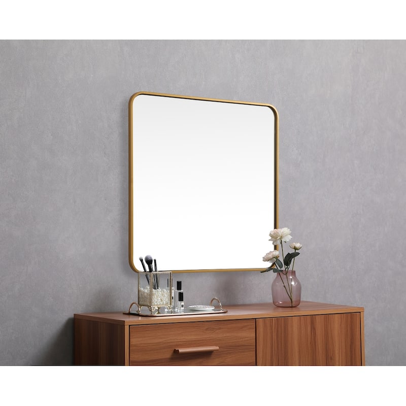 Indigo Home Soft corner metal square mirror 30x30 inch