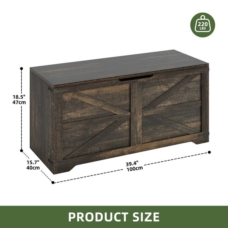 39" Lift-Top Storage Chest Storage Bench Organizer for Entryway, Bedroom, Living Room