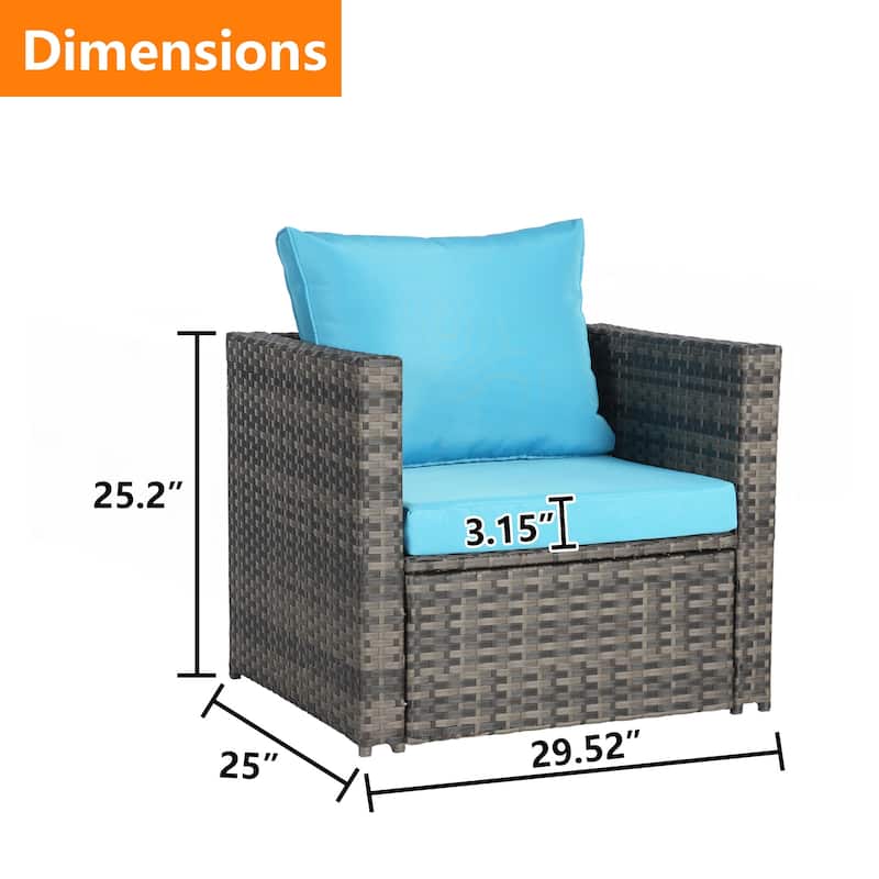 2 Person Seating Group Garden Rattan Chair