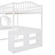 preview thumbnail 50 of 52, Full Wooden Loft Bed w/ U-shaped Desk, Storage & Tri-fold Mirror