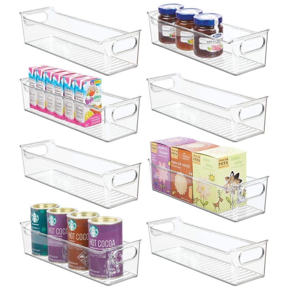 mDesign Small Plastic Kitchen Storage Container Bin with Handles
