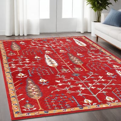 Dahoy Hand Tufted Floral Traditional Area Rug By HomeRoots