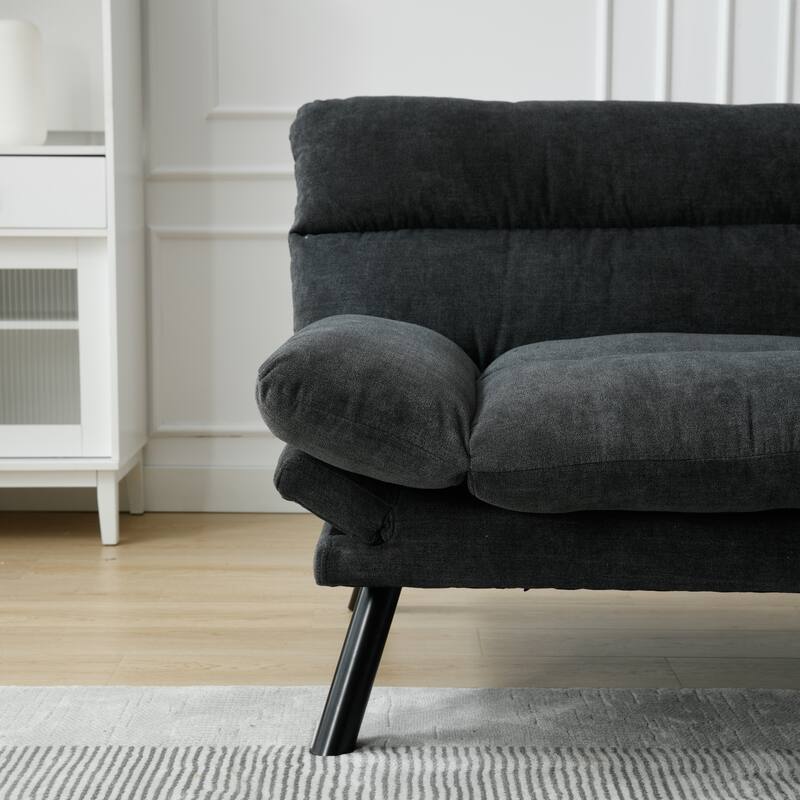 70.08" Teddy Fabric 2-Seater Loveseat Sofa with Thick Cushions, Metal Legs, and 600LB Weight Capacity