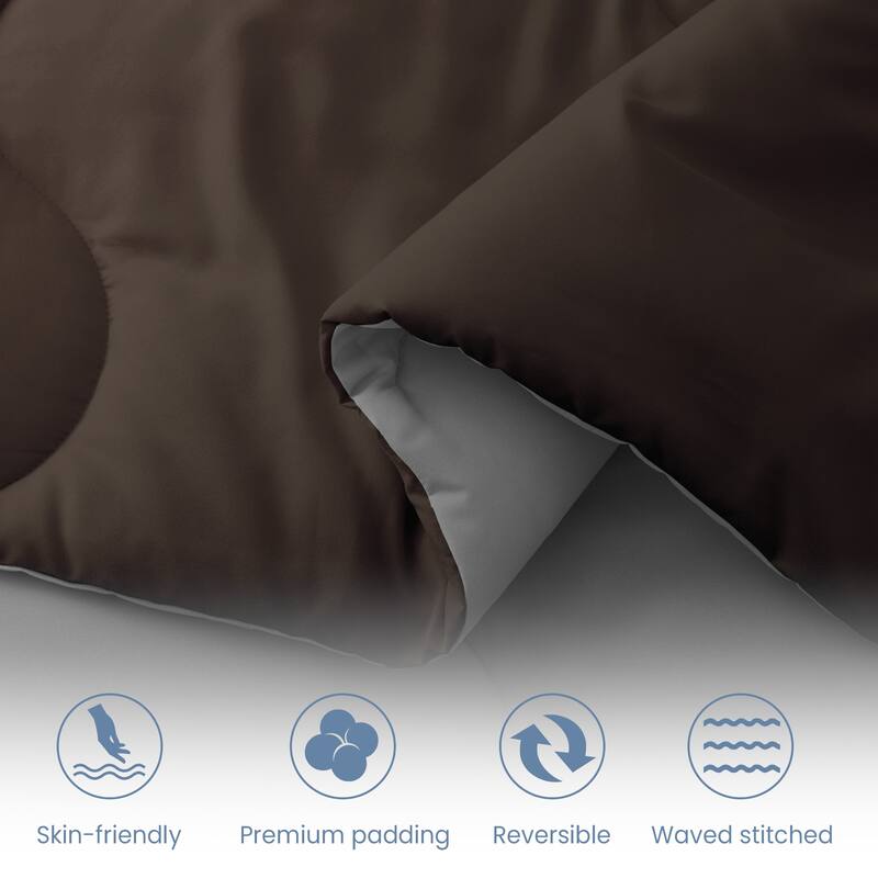 Lightweight Reversible Microfiber Down Alternative Comforter Set