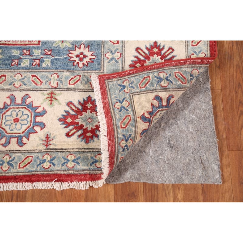 Traditional Red Kazak Area Rug Hand-Knotted Wool Carpet - 6'8" x 9'6"