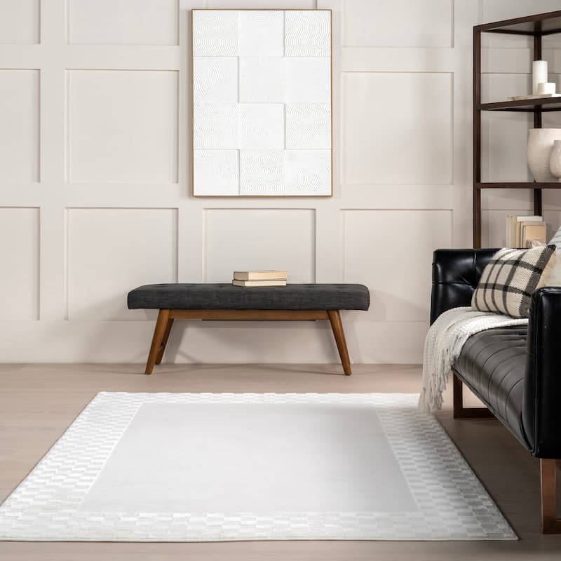 Nuloom Kalina High-Low Checkered Bordered Area Rug
