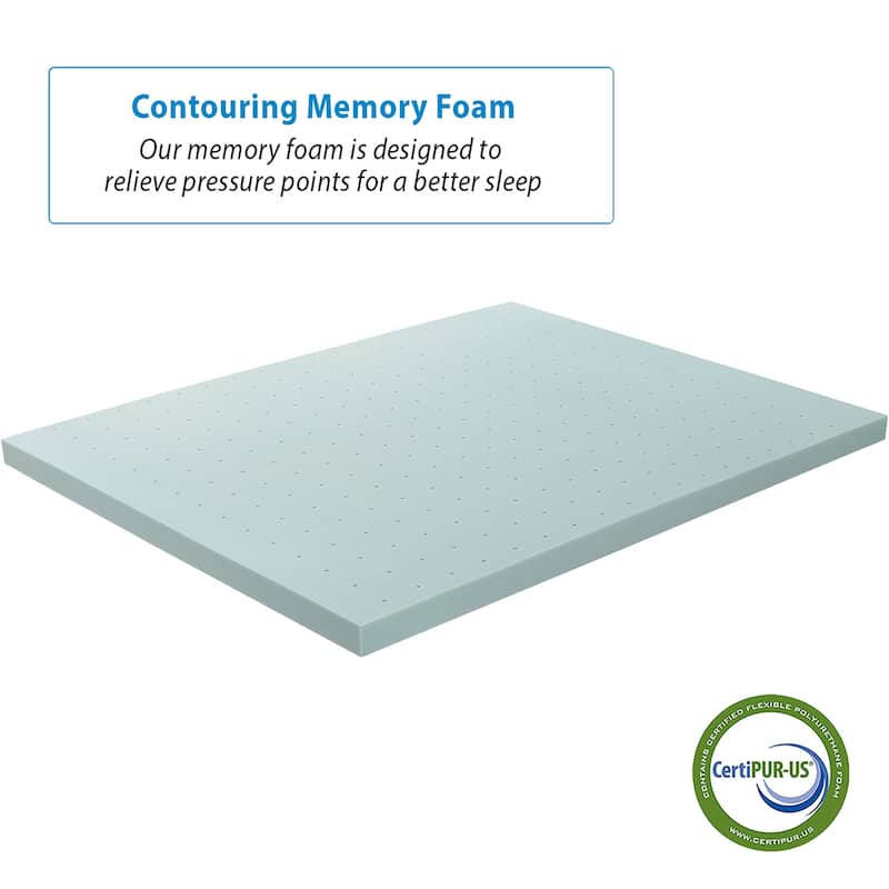 Nestl Gel Infused Mattress Topper - Ventilated Design Memory Foam Mattress Pad
