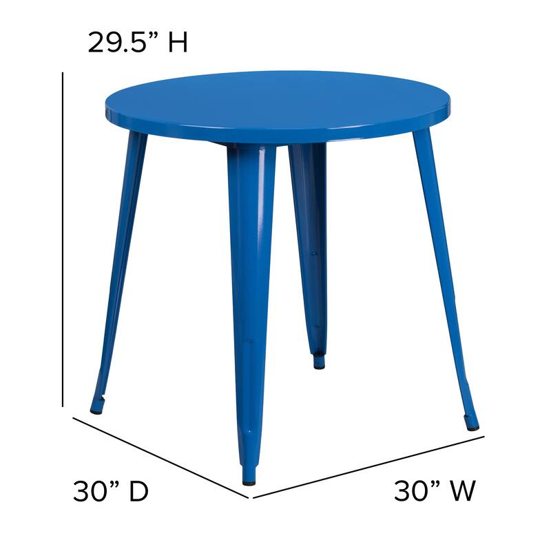 30'' Round Metal Indoor-Outdoor Table - 30"W x 30"D x 29.5"H