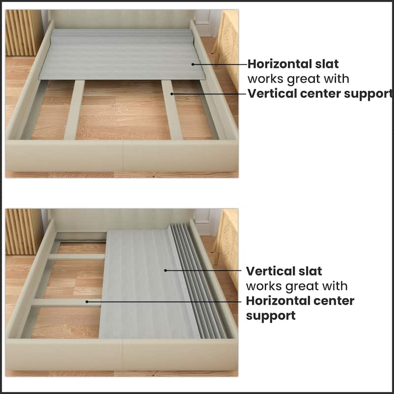 0.75" Vertical Standard Mattress Support Wooden Slats with Cover.