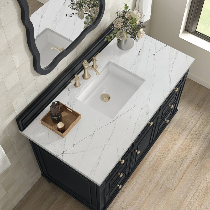James Martin Vanities Lorelai 48" Single Vanity, Black Onyx - Ethereal Noctis