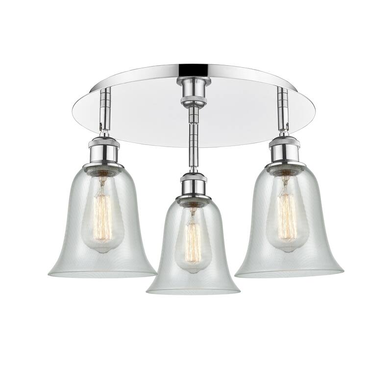 Innovations Lighting Hanover - 3 Light 18" Flush Mount - Fishnet/Polished Chrome