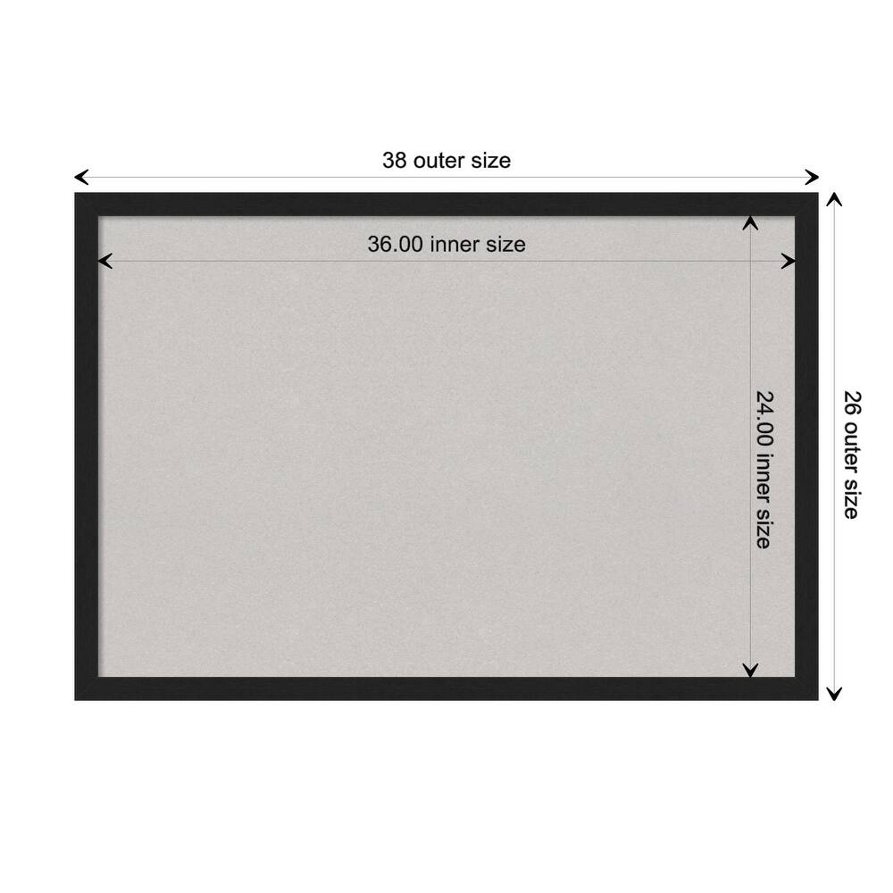 Grace Narrow Framed Grey Corkboard Bulletin Board
